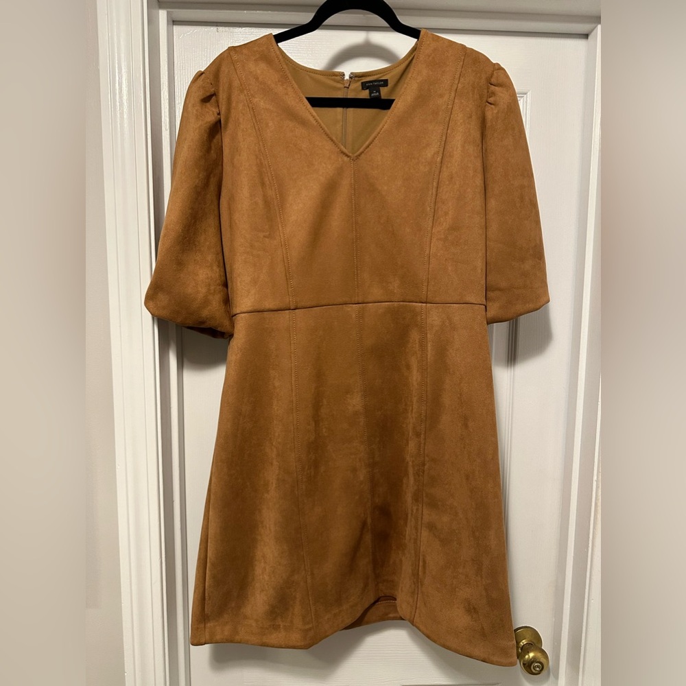 Ann Taylor soft and classy faux suede dress.  So soft and flattering.